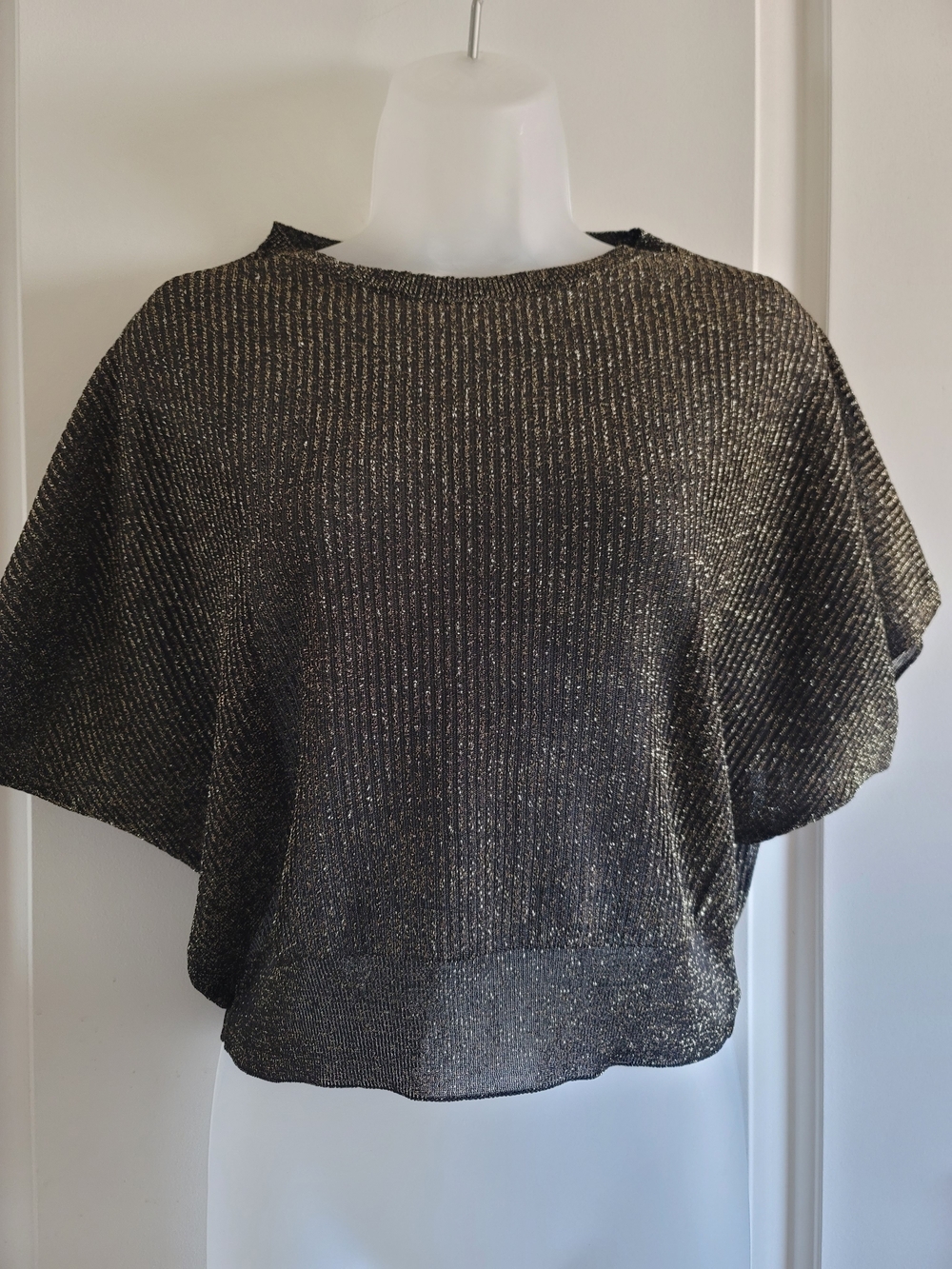 Mango Black Sweater with Gold Lurex Threading